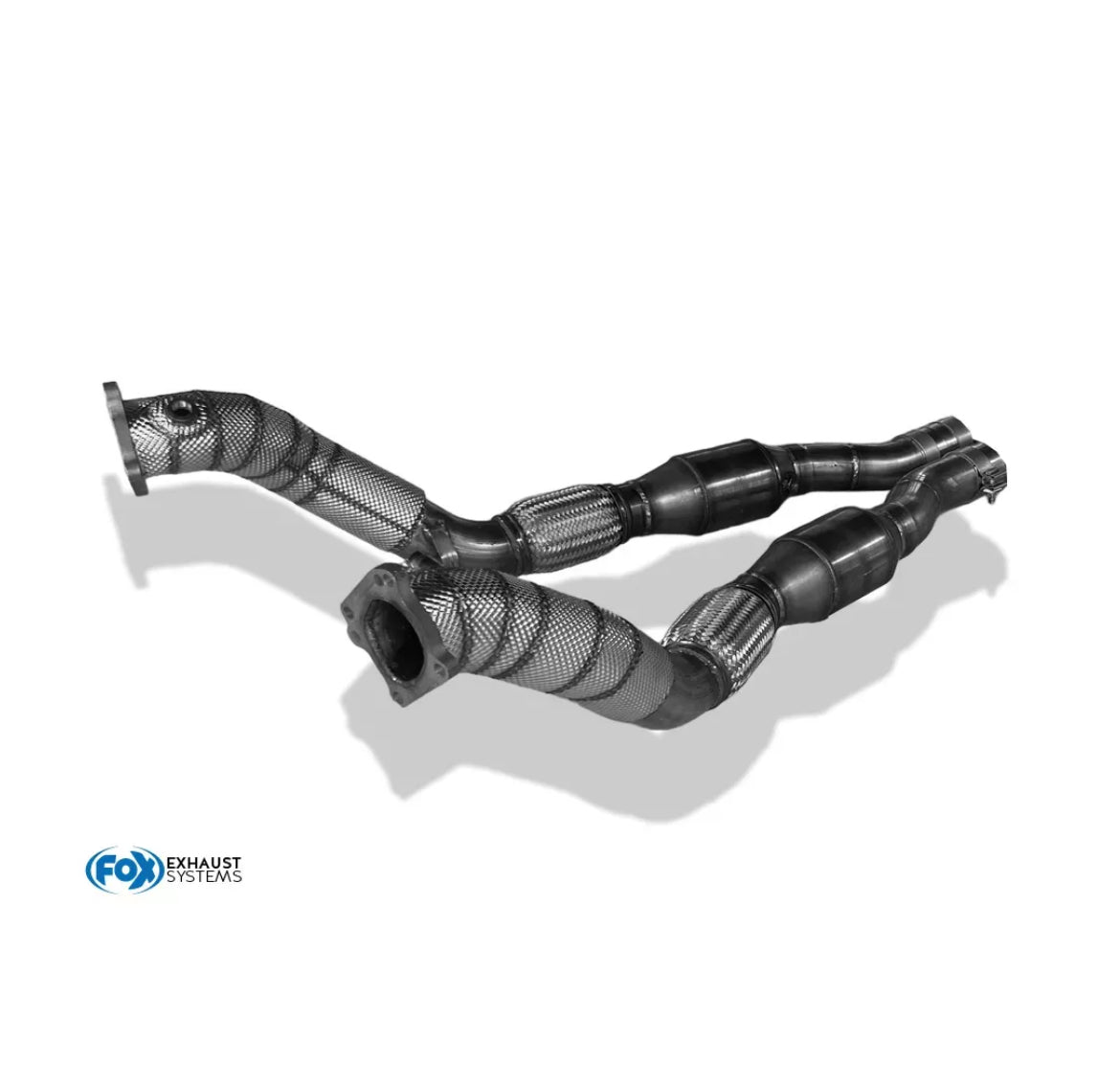 Audi RS4 B5 FOX 76mm Downpipes mit HJS Katalysatoren